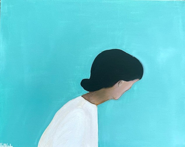 Femme sur fond vert